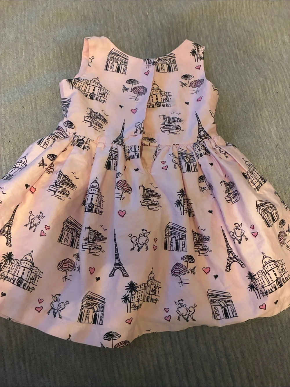 (2 )set pc Pink Paris Print Dress and one Purple,white with butterflies 18-24